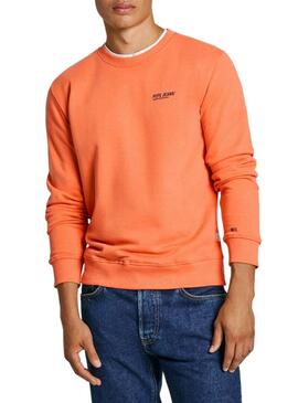 Felpa Pepe Jeans arancione per uomo