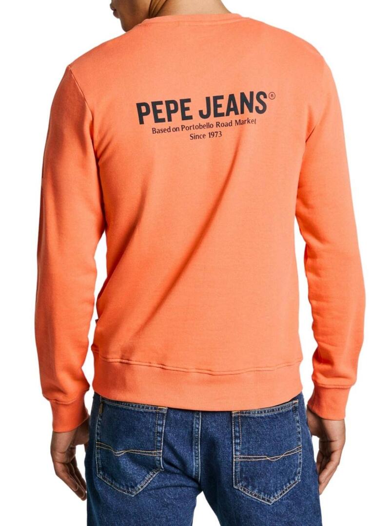 Felpa Pepe Jeans arancione per uomo