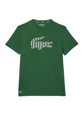 Maglietta Lacoste con monogramma verde per uomo