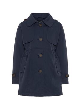 Trench Name It Mai Trench Blu Navy Bambina