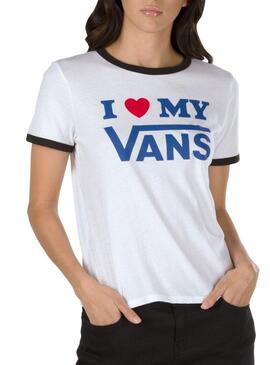 T-Shirt Vans Love Ringer Bianco Donna