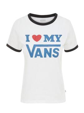 T-Shirt Vans Love Ringer Bianco Donna
