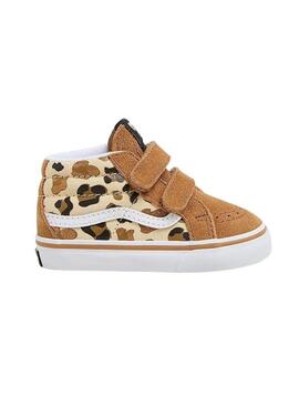 Scarpe Vans SK8 Mid Leopard cammello per ragazze