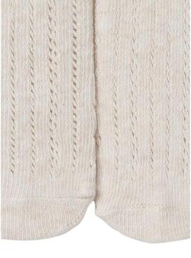 Collant Mayoral in pizzo beige per bebè