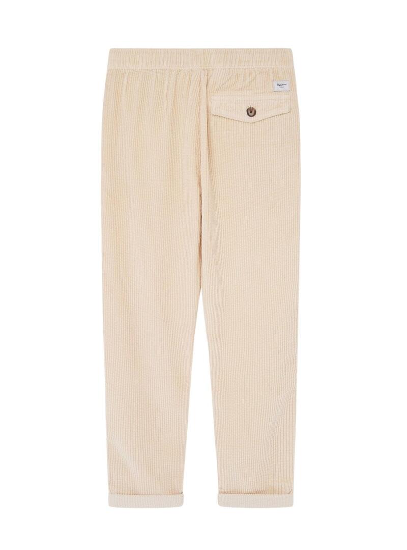 Pantaloni in velluto a coste Pepe Jeans Eadon beige per bambino