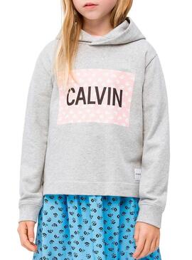 Felpe Calvin Klein Jeans Mini Flower Grigio Bambin