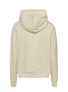 Felpa con cappuccio beige Tommy Jeans Essential logo per donna