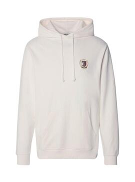 Felpa con cappuccio Tommy Jeans Crest beige per uomo