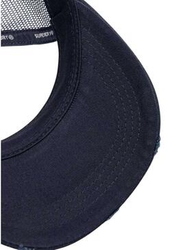 Cappello Superdry Mesh Trucker bianco e blu navy per uomo