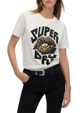 Maglietta Superdry Lo-Fi Punk bianca per donna