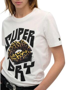 Maglietta Superdry Lo-Fi Punk bianca per donna