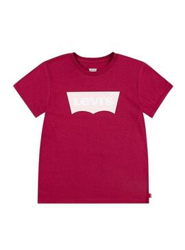 Maglietta Levi's Batwing granata per bambina.