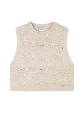 Gilet Mayoral Maglia Crema per bambina