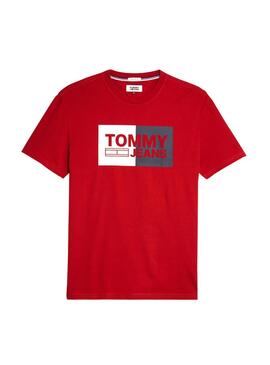 T-Shirt Tommy Jeans Essential Split Rosso Uomo