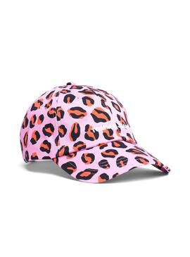 Cappellino Tommy Jeans Sport Stampa Leopard Rose 