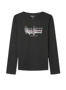 Maglietta Pepe Jeans Tianne Nera per bambine