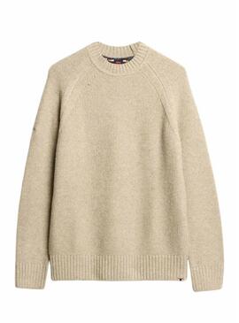 Maglia Superdry Raglan Spessa Beige per uomo
