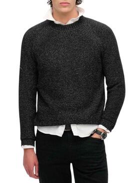 Maglia Superdry Raglan Spessa Nera per uomo
