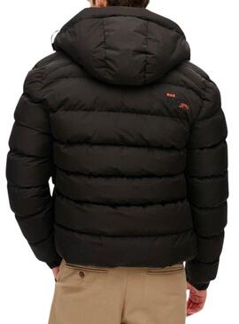 Giacca trapuntata Superdry con cappuccio Sports nera da uomo.