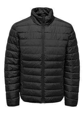 Giacca trapuntata Only and Sons Brody nera per uomo