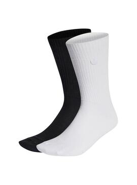 Pacco di 2 calze Adidas Essentials bianche e nere.