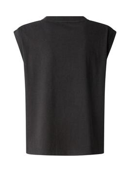 Maglietta Pepe Jeans Lydia con strass nero per donna