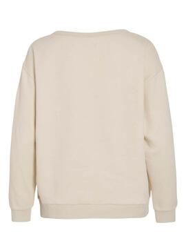Felpa Vila Vimaldea beige per donna.