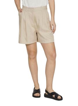 Shorts Vila Viflea Beige per Donna