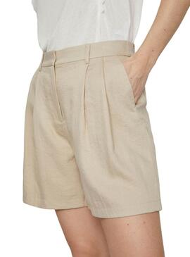 Shorts Vila Viflea Beige per Donna