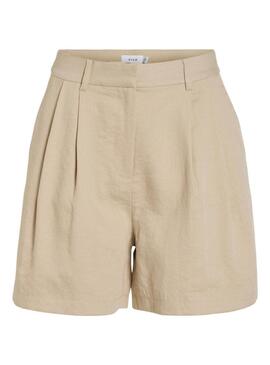 Shorts Vila Viflea Beige per Donna