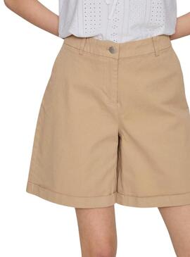 Pantaloni corti Vila Vistorma Chino Tostati per Donna