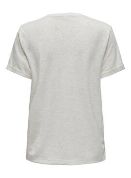 Maglietta Only Lulu collo a V bianca per donna