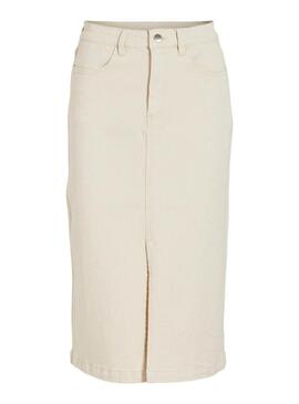 Gonna Vila Viglove Midi Beige per Donna