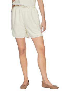 Pantaloni corti Vila Vicarmena beige per donna.