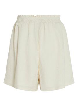 Pantaloni corti Vila Vicarmena beige per donna.