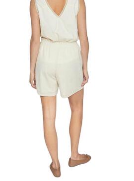 Pantaloni corti Vila Vicarmena beige per donna.
