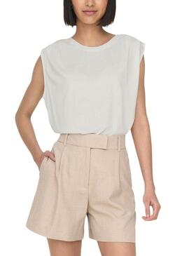 Maglietta Only Free Modal Satin Beige per Donna