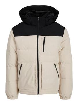 Giacca trapuntata Jack and Jones Eotto beige e nera per uomo