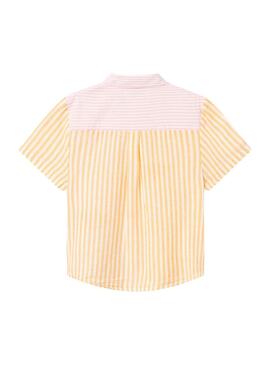 Camicia Name It a righe gialle e rosa per bambina.