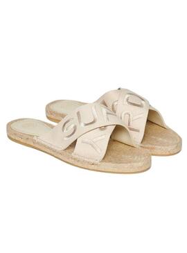 Sandali Superdry beige incrociati per donna.
