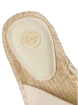 Sandali Superdry beige incrociati per donna.
