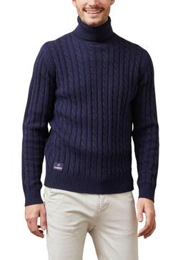 Maglia con collo a dolcevita blu Altonadock per uomo