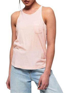 T-Shirt Superdry Essential Tank Pink Donna