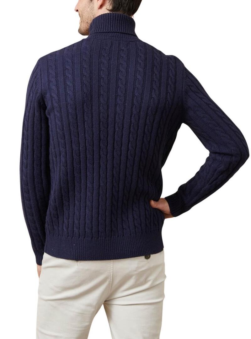 Maglia con collo a dolcevita blu Altonadock per uomo
