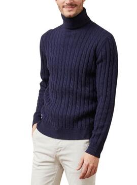 Maglia con collo a dolcevita blu Altonadock per uomo