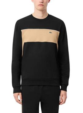 Felpa Lacoste con blocchi di colore nero per uomo.