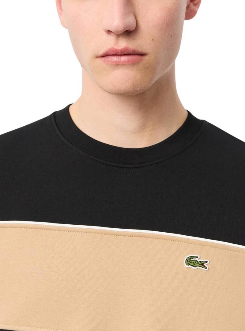 Felpa Lacoste con blocchi di colore nero per uomo.