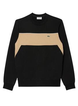 Felpa Lacoste con blocchi di colore nero per uomo.