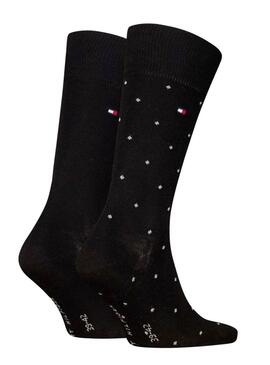 Pacco da 2 calze Tommy Hilfiger a pois nere per uomo.