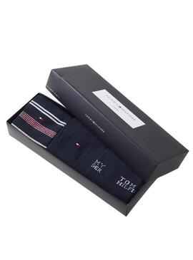 Scatola regalo 3 calzini Tommy Hilfiger blu marino per uomo